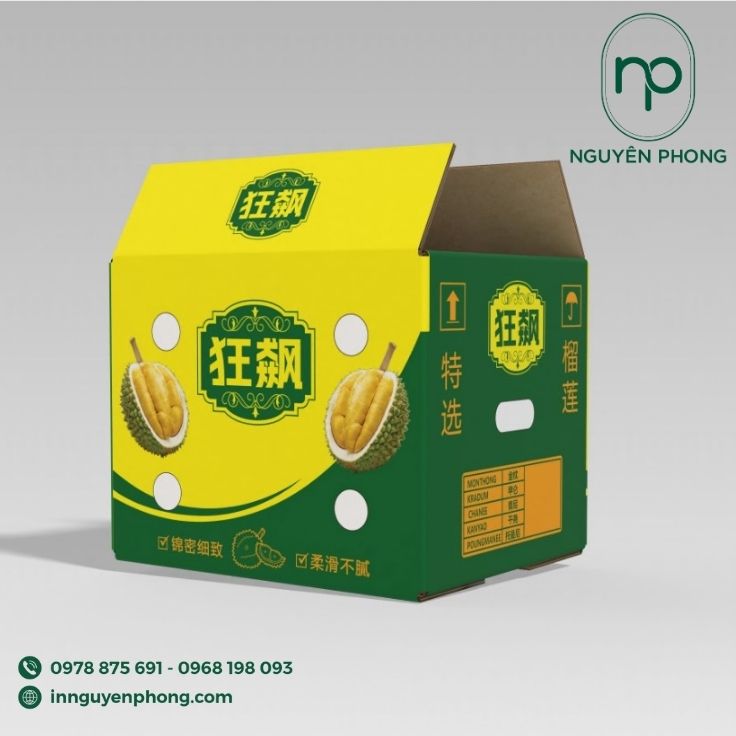 In thùng carton đựng sầu riêng tại TP.HCM nhận diện thương hiệu